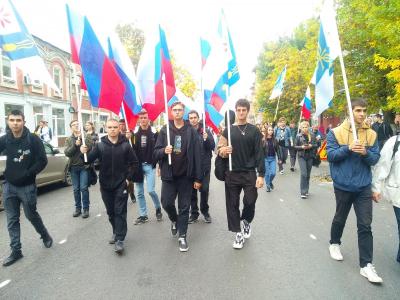 Участие в митинге за присоединение к России новых территорий